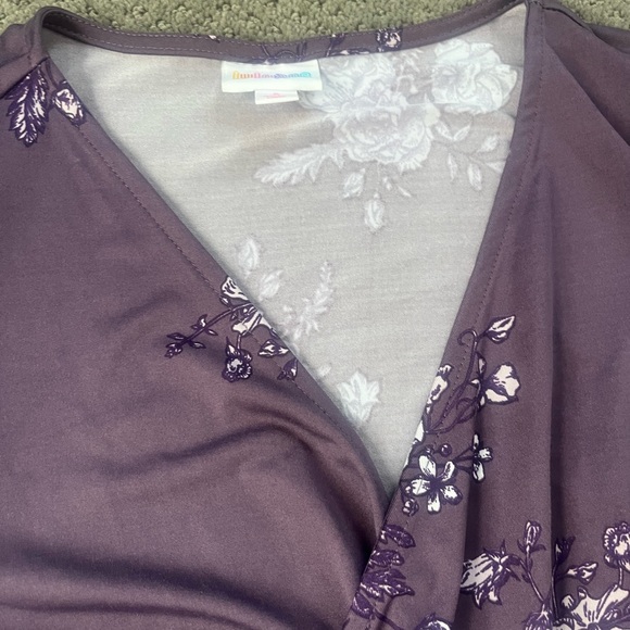 Lularoe Michelle Floral Wrap Dress in Purple and White Size S - Picture 3 of 6
